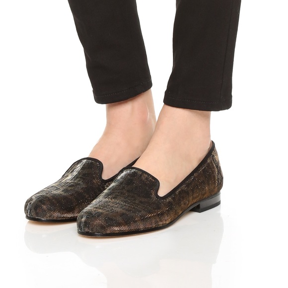 Sam Edelman Smoking Slippers Metallic Loafers Flat - Picture 4 of 4